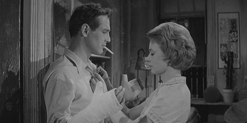 Paul Newman y Piper Laurie en El buscavidas