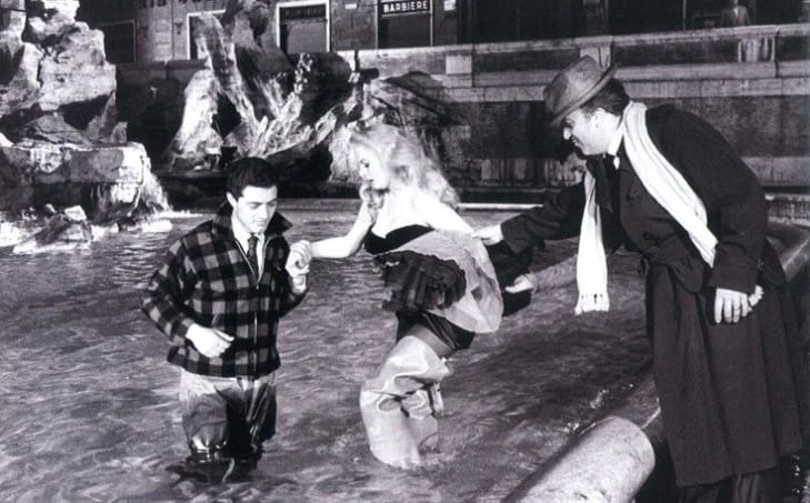 Anita Ekberg en el rodaje la Dolce Vita