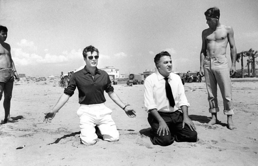 Marcello Mastroianni y Federico Fellini