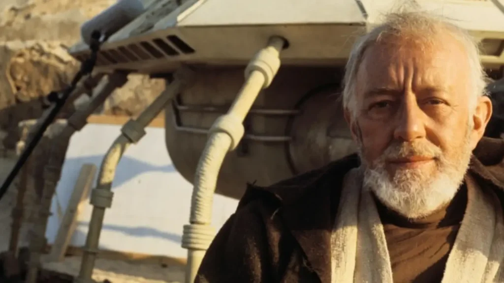 Alec Guinness en Star Wars (Obi Wan Kenobi) en 1977