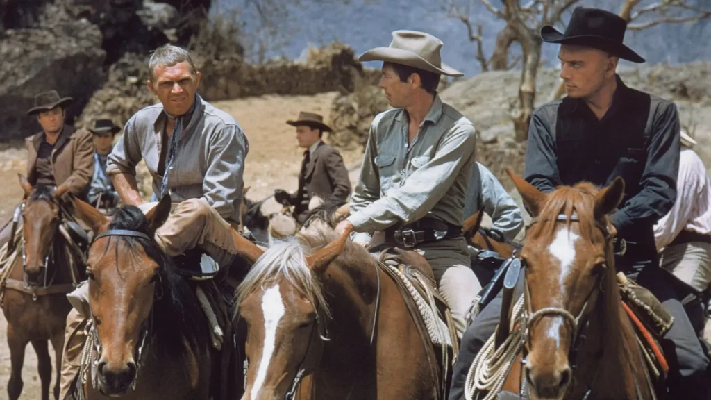 James Coburn, Yul Brynner y Steve McQueen en Los siete magníficos