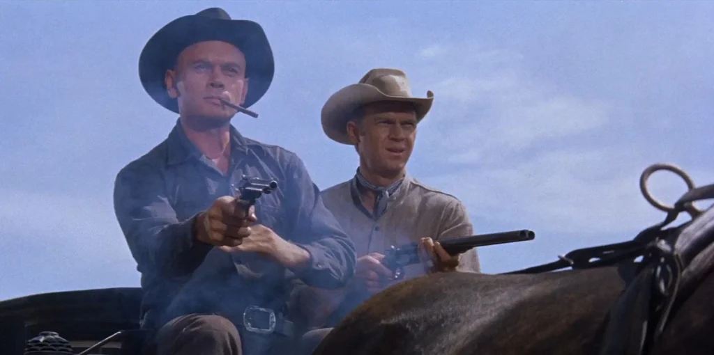 Steve McQueen y Yul Brunner en Los siete magníficos 1960