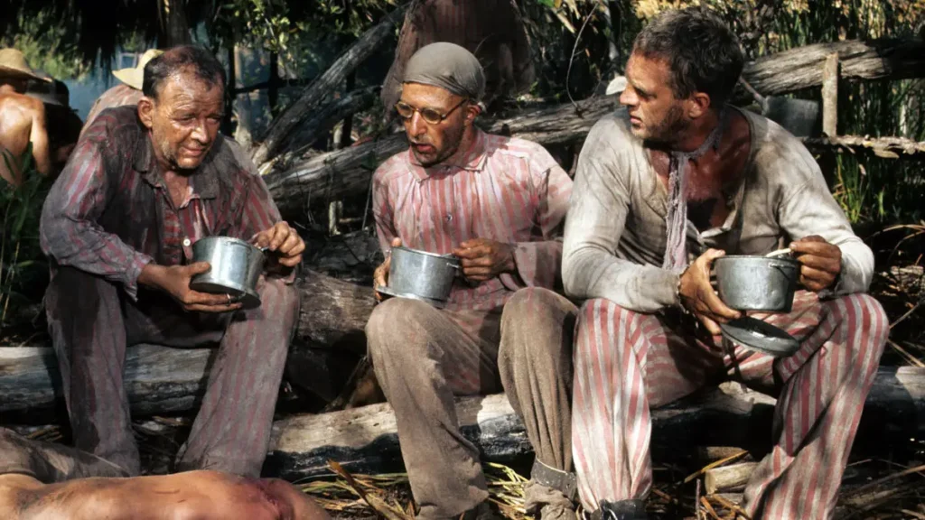 Steve McQueen y Dustin Hoffman en Papillon