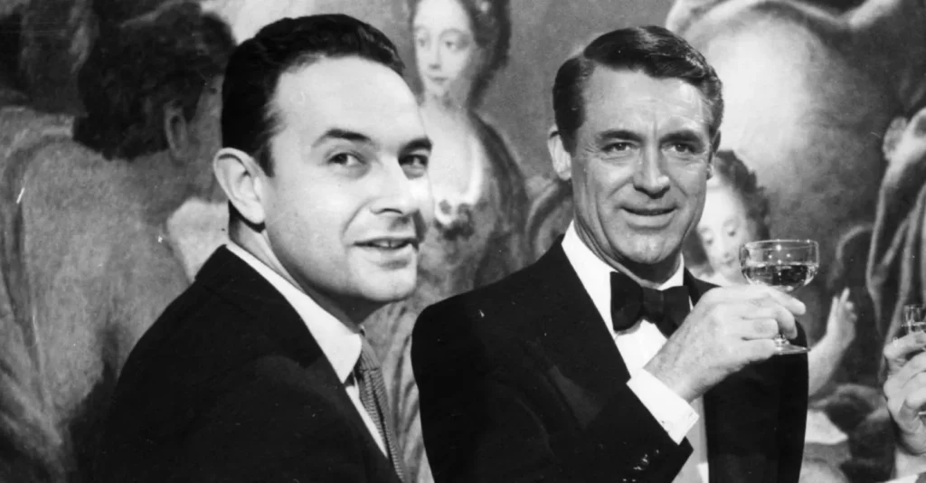Stanley Donen, y Cary Grant en la presentación de Indiscreta